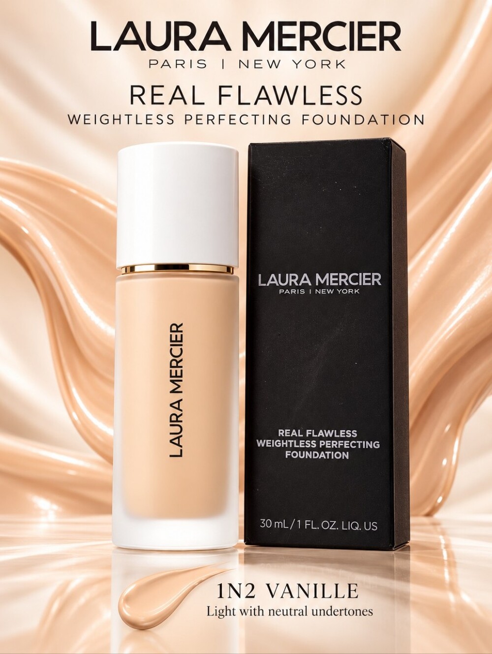 Laura Mercier Real Flawless Weightless Perfecting Foundation 1N2 Vanille 30 mL